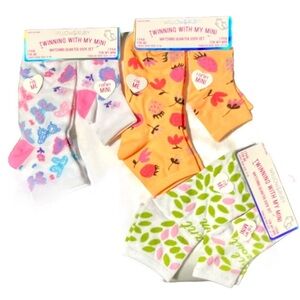 Willow & Ruby “Twinning With My Mini” Matching Quarter Sock Set x 3 New